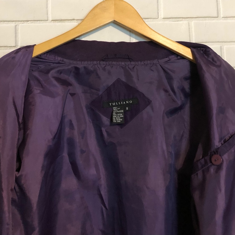 Los Angeles Lakers Purple Gold 100% Silk Tulliano NBA Basketball Zip Jacket S - Picture 13 of 16